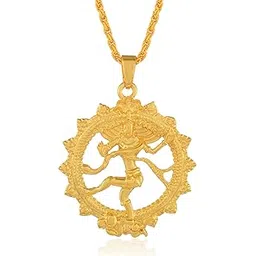 missmister: lifestyle for a grand life Missmister Brass Goldplated Shiva Nataraj Tandav pose Fashion chain Pendant for Men (MM6002PCGS)-picture-56