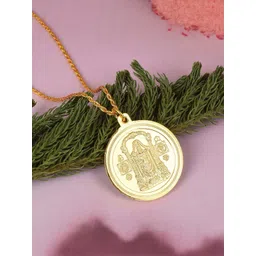 missmister Gold plated Tirupati Balaji & Ganesh both side (reversible) coin chain necklace pendant-picture-36