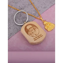 Missmister Unisex Brass Gold Plated Shirdi Sai Baba Chain Pendant-image-35