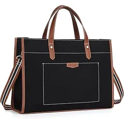 missnine Laptop Tote Bag Canvas Laptop Bag 15.6 inch Work Shoulder Bags Casual Briefcase Handbag for Travel, Office, College-picture-22