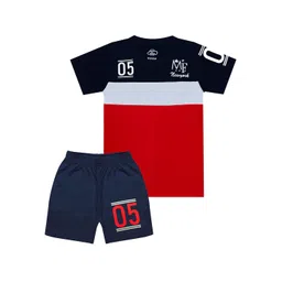 MIST N FOGG Boys Navy Blue & Red Printed T-shirt and Shorts-picture-45