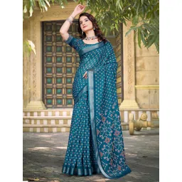 Mitera Ajrak Block Zari Pure Cotton Designer Saree-picture-29