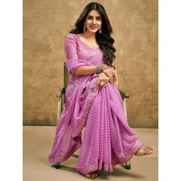 Mitera Bandhani Printed Embroidered Pure Georgette Bandhani Saree-picture-25