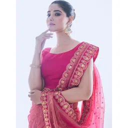 Mitera Embellished Embroidered Net Saree-picture-33