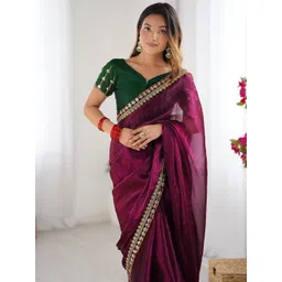 Mitera Embroidered Pure Chiffon Saree-picture-13