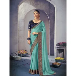 Mitera Embroidered Saree with Blouse Piece-picture-40