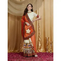 Mitera Ethnic Motifs Mirror Work Pure Georgette Bandhani Saree-picture-20