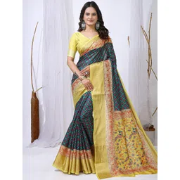 Mitera Ethnic Motifs Printed Zari Banarasi Saree-picture-34