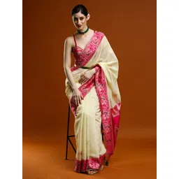 Mitera Ethnic Motifs Zari Banarasi Saree-picture-20