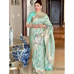 Mitera Ethnic Motifs Zari Banarasi Saree-picture-12