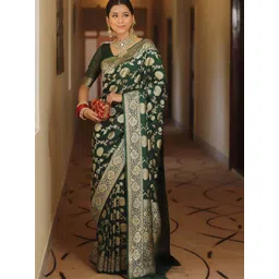 Mitera Ethnic Motifs Zari Banarasi Saree-picture-13