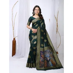 Mitera Ethnic Motifs Zari Banarasi Saree-picture-18