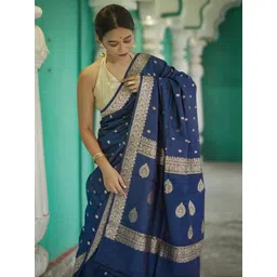 Mitera Ethnic Motifs Zari Banarasi Saree image 4