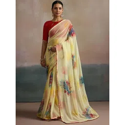 Mitera Floral Gotta Patti Pure Georgette Saree-picture-30