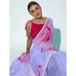 Mitera Floral Organza Saree-picture-28
