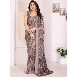 Mitera Floral Poly Georgette Designer Saree-picture-15