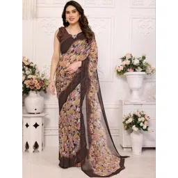 Mitera Floral Poly Georgette Designer Saree-picture-20