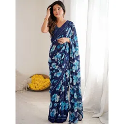 Mitera Floral Poly Georgette Designer Saree-picture-26