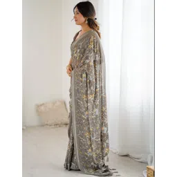 Mitera Floral Poly Georgette Designer Saree image 4