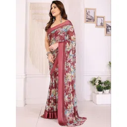 Mitera Floral Poly Georgette Designer Saree image 2