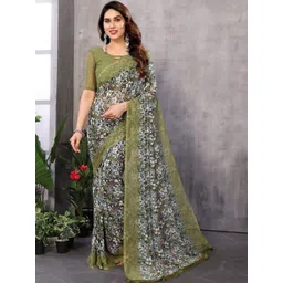 Mitera Floral Poly Georgette Saree-picture-34
