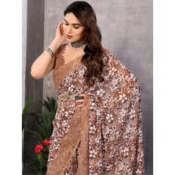 Mitera Floral Poly Georgette Saree image 4