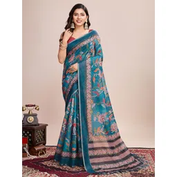 Mitera Floral Printed Zari Saree-picture-10