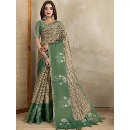 Mitera Floral Printed Zari Saree-picture-13