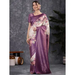 Mitera Floral Printed Zari Woven Banarasi Saree-picture-34