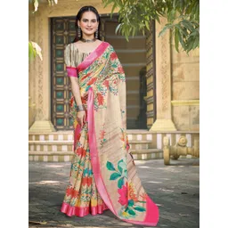 Mitera Floral Pure Cotton Designer Saree-picture-10