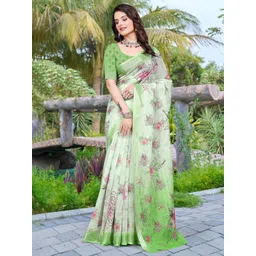 Mitera Floral Pure Cotton Saree-picture-11