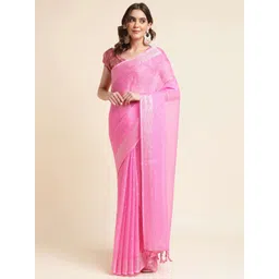 Mitera Floral Woven Design Pure Chiffon Zari Saree-picture-36