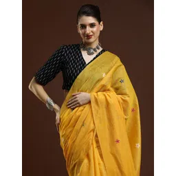 Mitera Floral Woven Design Zari Muga Saree-picture-23
