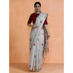 Mitera Floral Woven Design Zari Muga Saree-picture-26