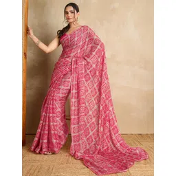 Mitera Floral Zari Pure Chiffon Saree-picture-12