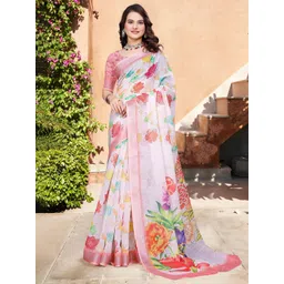 Mitera Floral Zari Pure Cotton Saree-picture-34