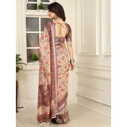 Mitera Floral Zari Pure Cotton Saree image 5