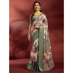 Mitera Floral Zari Silk Blend Ready to Wear Saree-picture-15