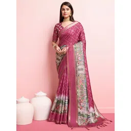 Mitera Kalamkari printed Zari Pure Silk Saree-picture-13