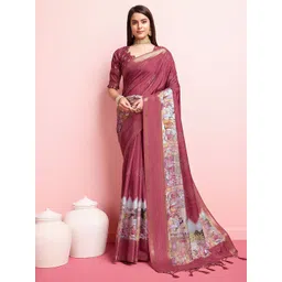 Mitera Kalamkari Printed Zari Pure Silk Saree-picture-14