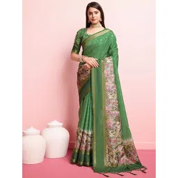 Mitera Kalamkari Printed Zari Pure Silk Saree-picture-16