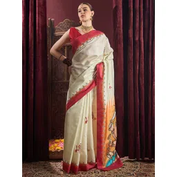 Mitera Kalamkari Silk Blend Garad Saree-picture-15