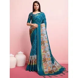 Mitera Kalamkari Zari Pure Silk Saree-picture-29