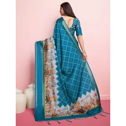 Mitera Kalamkari Zari Pure Silk Saree image 3