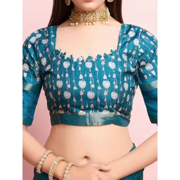 Mitera Kalamkari Zari Pure Silk Saree image 4