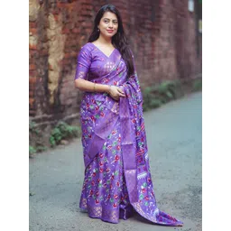 Mitera Kalamkari Zari Woven Printed Design Saree-picture-19