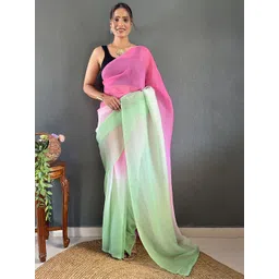 Mitera Ombre Dyed Pure Georgette Ready to Wear Saree-picture-15