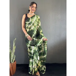 Mitera Tie and Dye Dyed Pure Georgette Saree image 3