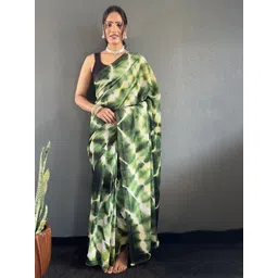Mitera Tie and Dye Dyed Pure Georgette Saree image 1