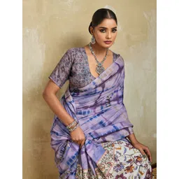 Mitera Tie And Dye Printed Bagh Saree With Unstitched Blouse Piece-picture-16